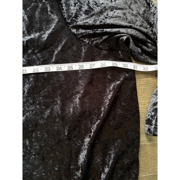 JoRo Fashions Women's 3X Crushed Velvet Black Long Sleeve Top Whimsigoth - Picture 5 of 7